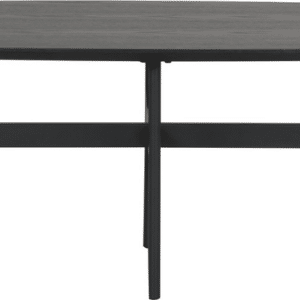 Sofabord/kaffebord Rowico Colton ovalt i lakeret MDF og pulverlakeret metal sort 180Ã50Ã43 cm